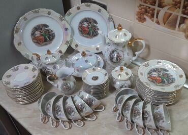 Çay dəstləri və servizlər: Çay dəsti, Farfor, 12 nəfərlik, Almaniya
