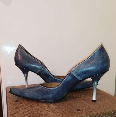 синие туфли на каблуках: Туфли 39, цвет - Синий