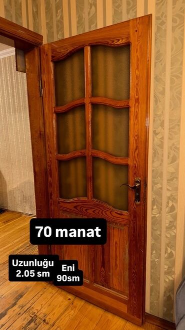 taxta qutular: Taxta interyer qapısı, şüşəli model. - Material: təbii taxta, dalğalı