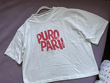 джинсы бананы мужские бишкек: Футболка с принтом “PURO PARI!” - Цвет: белый - Принт: крупная — 1