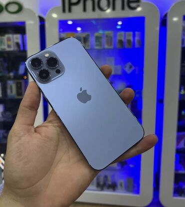 en ucuz iphone 12 pro max: IPhone 13 Pro Max, 256 GB, Sierra Blue, Barmaq izi, Face ID, Sənədlərlə