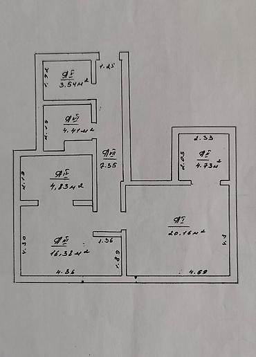ысык кол отель: 4 бөлмө, 62 м², Жеке план, 1 кабат, Косметикалык оңдоо — 6