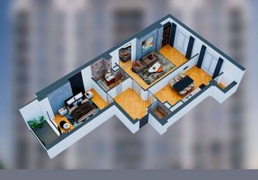 готовые квартиры под псо бишкек: 2 комнаты, 77 м², Элитка, 8 этаж, ПСО (под самоотделку)