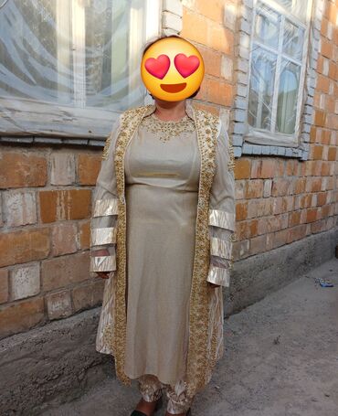 платье абая: Вечернее платье, Длинная модель, С рукавами, 4XL (EU 48)