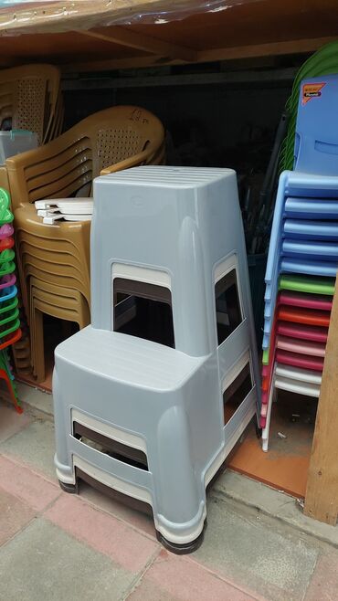 Tamet: Plastik iki pilləli pilləkən-taburet - Material: dayanıqlı qalın — 9