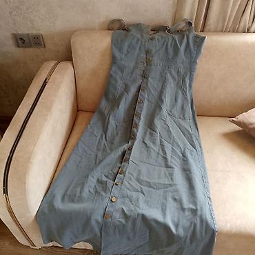 esger geyimi: Denim sarafan paltar - Material: yüngül denim (cins) parça - Rəng — 1