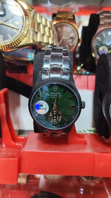bakida saat: Saat: “Rolex Oyster Perpetual LabelNoir” üslubunda mexaniki qol saatı — 4