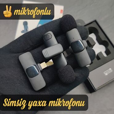 studio mikrofon: 2 mikrofonlu▶️Simsiz yaxa mikrofonu▶️ Bluetooth yaxa mikrofonu☆