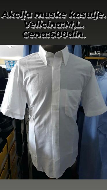 h m muska odela: Shirt L (EU 40), M (EU 38), color - White