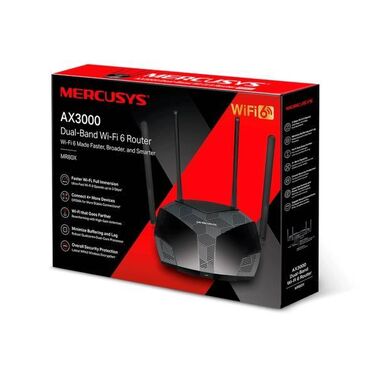 Модемы и сетевое оборудование: Mercusys MR80X Двухдиапазонный гигабитный Wi‑Fi 6 роутер AX3000 для