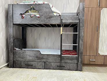 кухонные стенки: Карабалта —Двухъярусная детская кровать с вырезом-дельфином и — 1