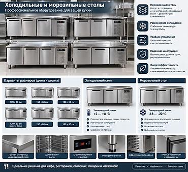 Промышленные холодильники и комплектующие: Стол-холодильник и стол-морозильник из нержавеющей стали — 8