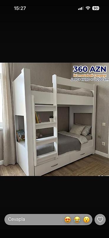 qız otaqları: Oğlan və qız üçün, Yeni, Çarpayı, Siyirməli — 1