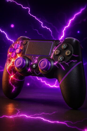 игровый рул: Беспроводной геймпад в стиле «фиолетовая молния» для PlayStation -