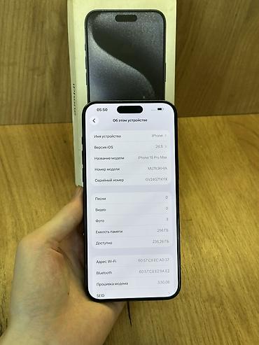 mini iphone: IPhone 15 Pro Max, Б/у, 256 ГБ, Blue Titanium, Коробка, 83 % — 2