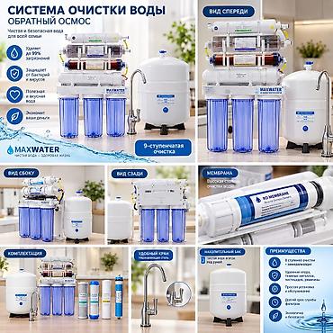 Система очистки воды MAXWATER с обратным осмосом Ключевые