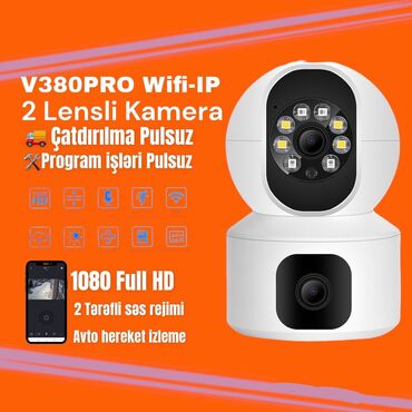 Foto və videokameralar: 👉Kamera V380 Pro 2 lens 1080 FullHD (Camera wifi) 👉Sizə yeni 2 lensli