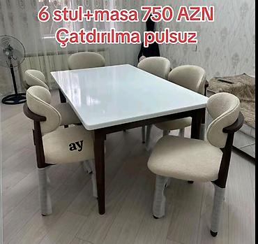 *Masa desti* *stol stul* Masa 90ש×200 +6 ədəd oturacaq 🎨 Rəng seçimi lalafo.az -da *Masa desti* *stol stul* Masa 90ש×200 +6 ədəd oturacaq 🎨 Rəng seçimi