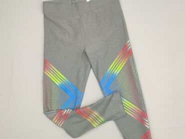 szare legginsy z lampasami: Leggings for kids, Crivit Sports, 10 years, 134/140, condition - Perfect