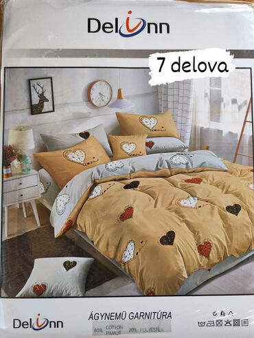 Posteljina: Posteljine pamuk Set sadrzi 7 delova: Cena: 3200 din Jorganska navlaka — 1