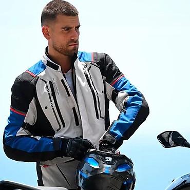 trcanje: LS2 motocyklistička touring/adventure jakna – siva/crna sa plavim i — 4