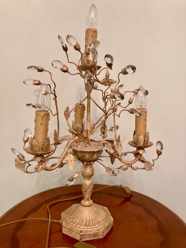 светильник с датчиком движения для дома: Шикарный под состаренное золото, настольный светильник с кристаллами