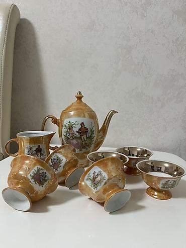 fırst class cay: Çay dəsti, rəng - Qızılı, Farfor, 6 nəfərlik — 3