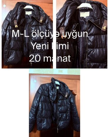 yun jaket modelleri: Qadın üçün qara rəngli şişmə qış gödəkçə - Ölçü: M-L ölçülərə