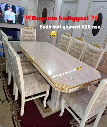 6 qapili dolablar: Qonaq otağı üçün, Yeni, 6 stul