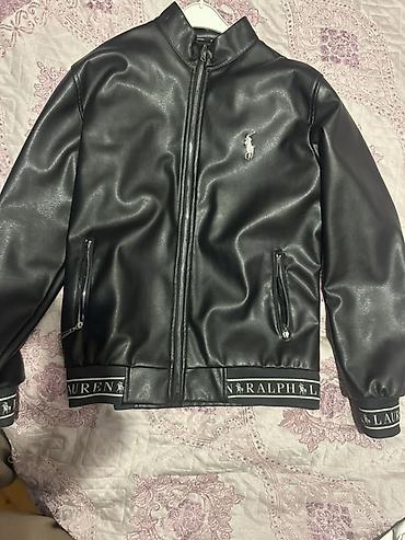 Kişi geyimləri: Ralph Lauren üslubunda qara dəri gödəkçə - Material: yumşaq — 1