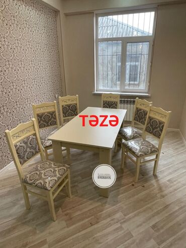 parça dolab: Yeni, Kvadrat masa, 6 stul, Açılan masa, Qonaq otağı üçün, Azərbaycan