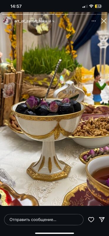 Bıçaqlar: Zərif porselen desert qabı - Material: yüksək keyfiyyətli porselen -