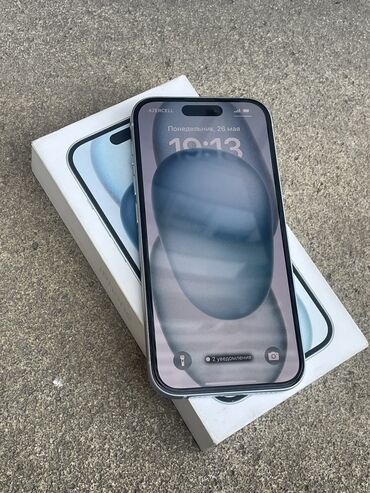 iphone qutu: IPhone 15, 256 GB, Mavi, Simsiz şarj, Face ID, Sənədlərlə