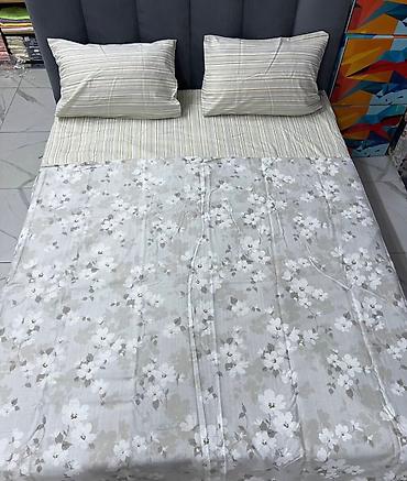 Комплекты постельного белья: Комплект постельного белья с принтом клетку, выполненный в синих и — 11