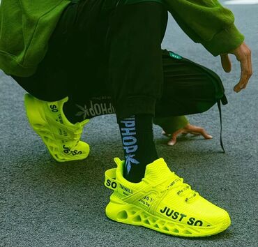 Women's Sneakers and athletic shoes: Кроссовки стильные неоновые (кислотно‑жёлтые) с надписями JUST SO на