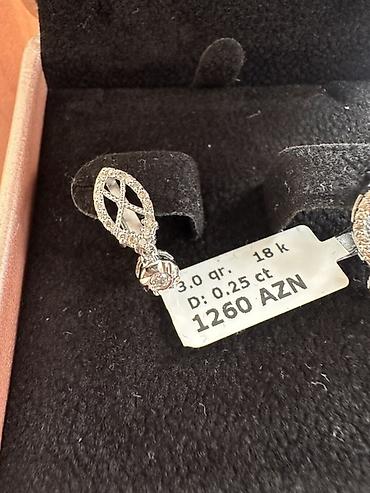 1 karat nece qram: Sırğa, Ağ qızıl, 3 g — 4