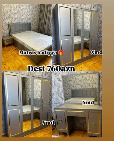 taxt dolab: İkinəfərlik çarpayı, 2 tumba, Dolab, Termo, Yeni