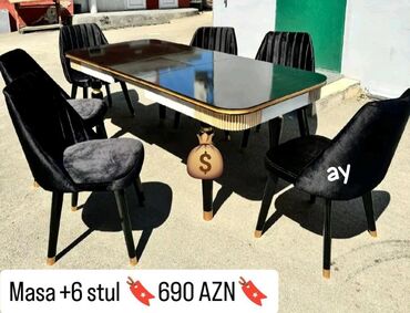 Masa və oturacaq dəstləri: Yeni, 6 stul