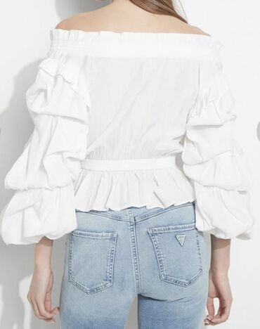 Bluze: Guess, S (EU 36), Jednobojni, bоја - Bela — 9