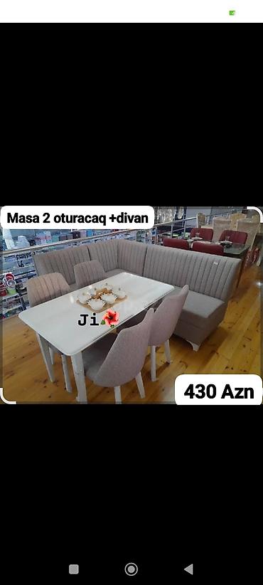 divan 150: Mətbəx masa dəsti – Türkiyə istehsalı. Dəst tərkibi: - Masa - 2 ədəd — 6