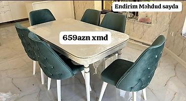 plasmas stol stullar: Qonaq otağı üçün, Yeni, Açılmayan, Dördbucaq masa, 6 stul — 1
