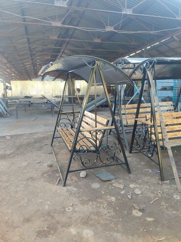 Садовые качели: Садовые качели Металл, Со спинкой, С крышей — 11