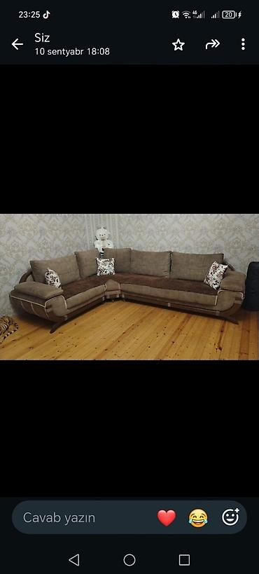 Künc divan dəsti - Forma: L-şəkilli künc divanı - Rəng: Qəhvəyi lalafo.az -da Künc divan dəsti - Forma: L-şəkilli künc divanı - Rəng: Qəhvəyi
