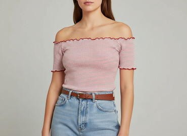 koszula z bufiastymi rękawami sinsay: PULL&BEAR, Bluzka damska, rozmiar S