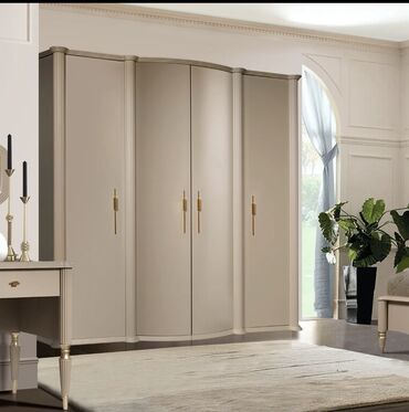 Спальные гарнитуры: Спальный гарнитур, Двуспальная кровать, МДФ, цвет - Бежевый — 6