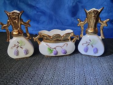 case coca cola: Trodelni nov porcelanski dekorativni set 1920g+. Trodelni set — 5