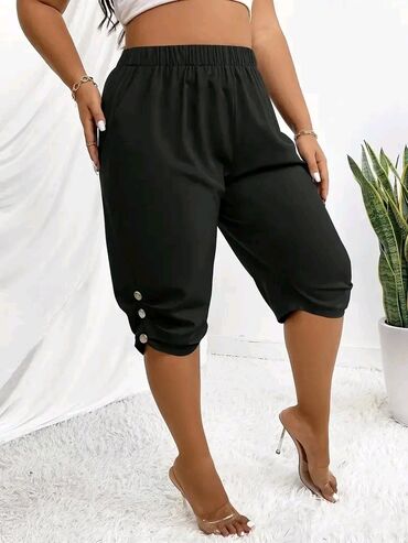 duboke kozne pantalone: 3XL (EU 46), color - Black, Single-colored