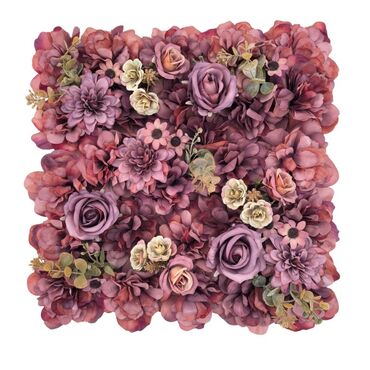 Süni güllər: Dekorativ süni gül paneli – kvadrat modul - Dizayn: sıx çiçək — 13