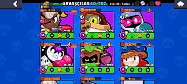 brawl stars 2: Brawl Stars hesabı – 60/102 döyüşçü - Kolleksiya: 60 döyüşçü açıq — 4