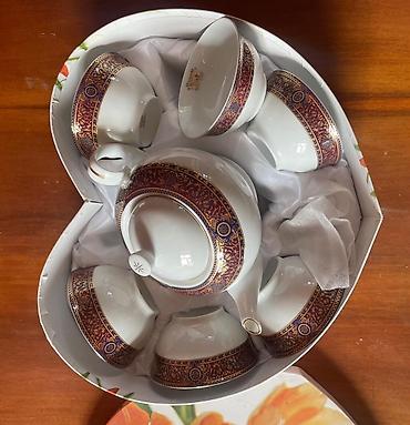 caynik sekilleri: Çay dəsti, rəng - Ağ, Farfor, 6 nəfərlik, Yaponiya — 3